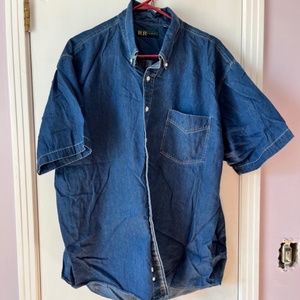 Men's R&R Casual Short Sleeve Denim Shirt